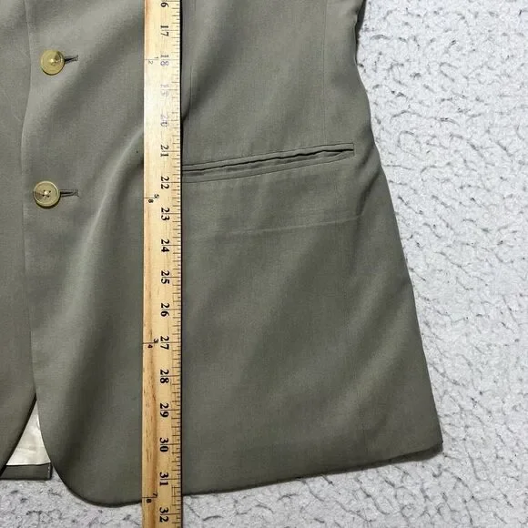 Nautica Men's 42 Regular 100% Silk Sage Green/Gray Suit Jacket Sport Coat 42R - Picture 10 of 15